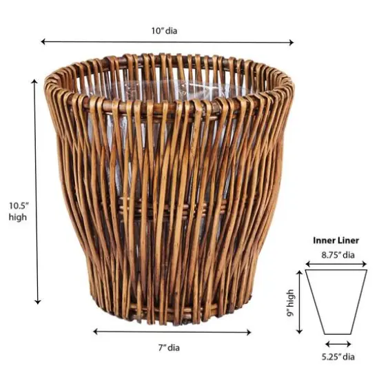 Household Essentials Small Reed Willow Waste Basket {4}