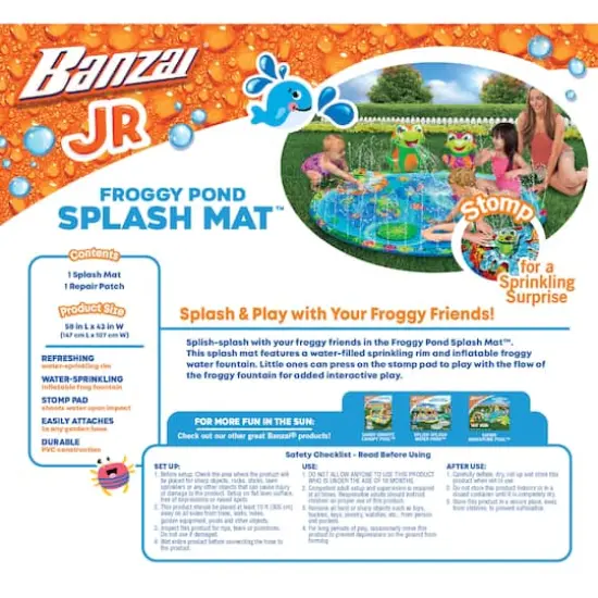 Banzai&reg; 58'' Froggy Pond Splash Mat&trade; {6}