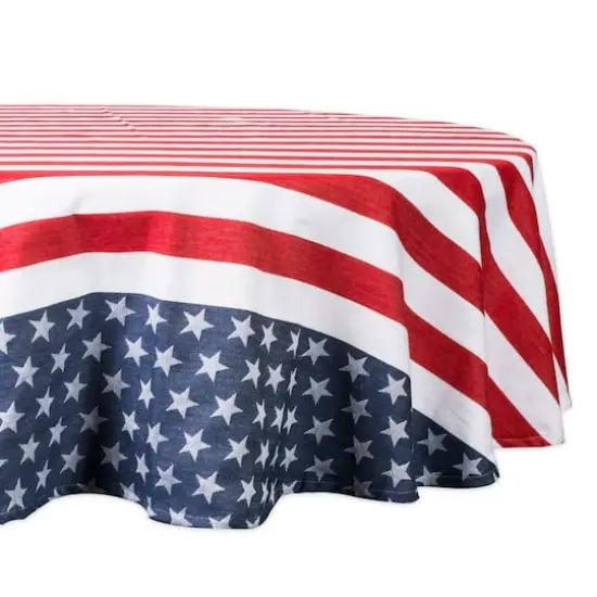 DII&reg; 70" Round Stars & Stripes Tablecloth {1}