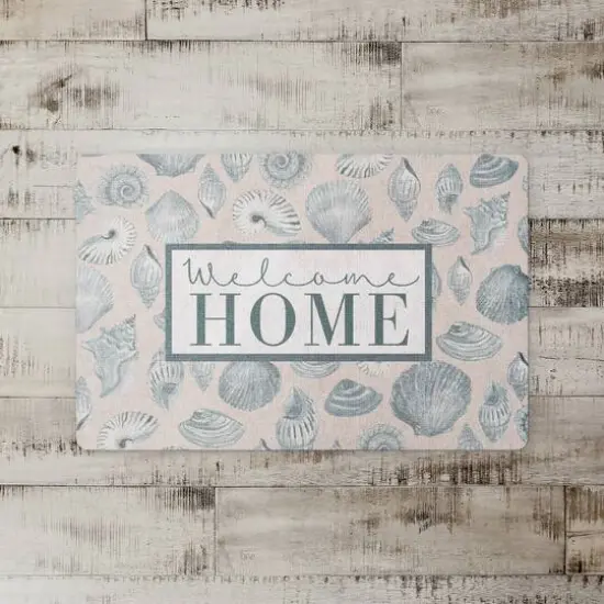 Welcome Home Multi Shell Floor Mat Blue/Blush {3}