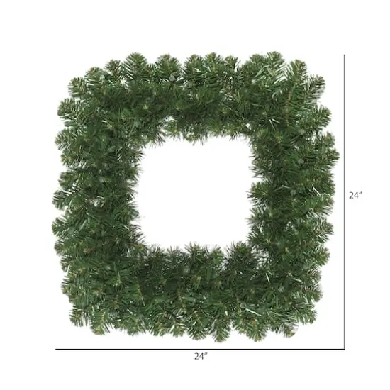 24" Oregon Fir Artificial Christmas Square Wreath {3}