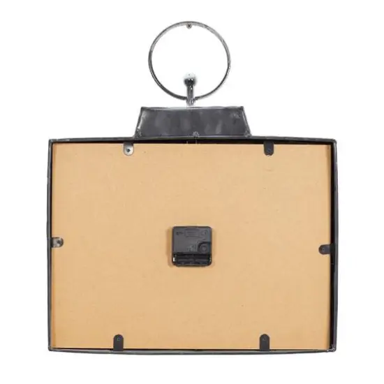 16" White Metal Vintage Wall Clock {6}