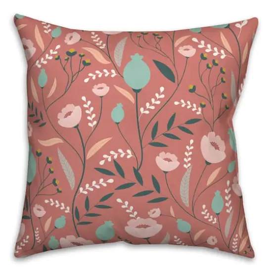Winding Flowers 18" x 18" Throw Pillow {1}