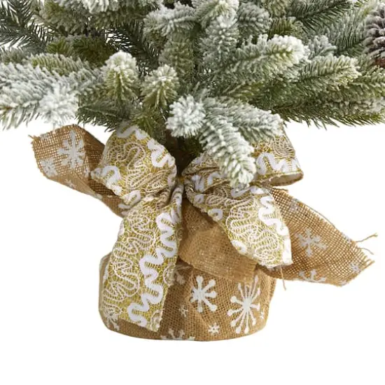 2.5ft. Unlit Flocked Artificial Christmas Tree with Pinecones {5}