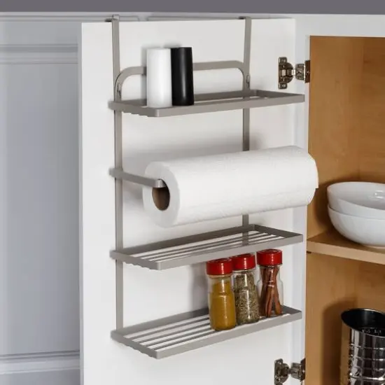 Honey Can Do Gray Spice Rack & Paper Towel Holder {3}