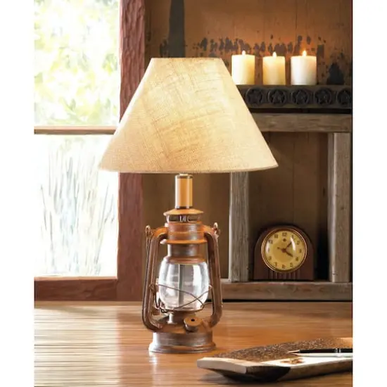 19'' Vintage Camping Lantern Table Lamp {3}