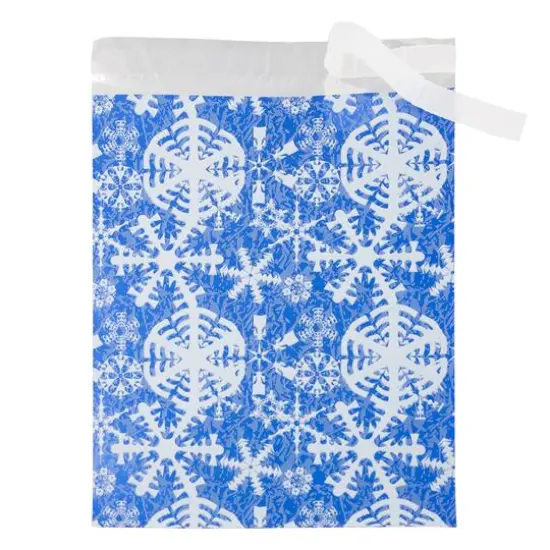 JAM Paper Blue & White Snowflakes Open End Catalog Premium Foil Envelopes {3}