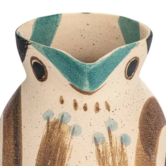Hello Honey&reg; 8.25" Multicolor Sand Finished Hand Painted Bird Shaped Stoneware Vase {8}