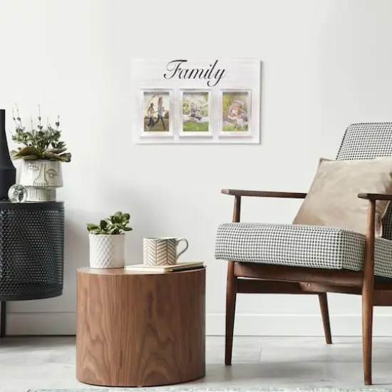 Elegant Designs Whitewash Family 3 Photo Collage 4" x 6" Picture Frame {5}