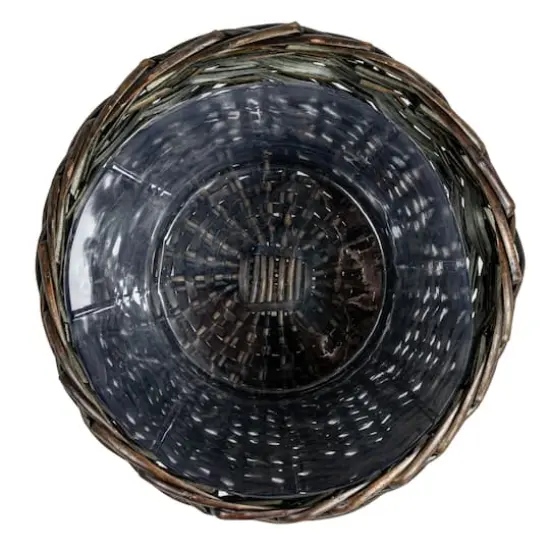 Household Essentials 11.75" Brown Handwoven Willow Waste Basket with Plastic Liner {3}