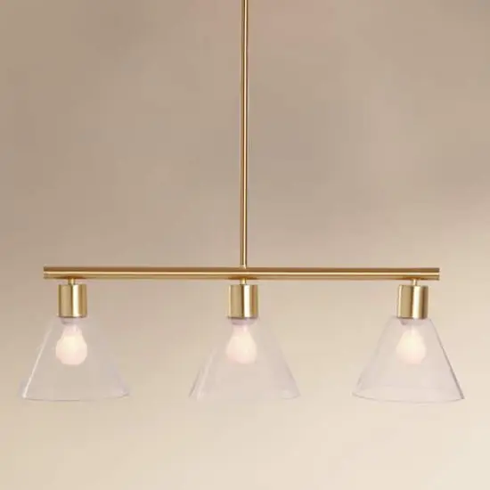 Hello Honey&reg; Brushed Gold Modern Linear Ceiling Light {3}
