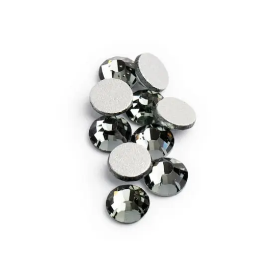 John Bead Crystal Lane SS30 Glass Round Flatback Rhinestones, 72ct. Black Diamond {1}