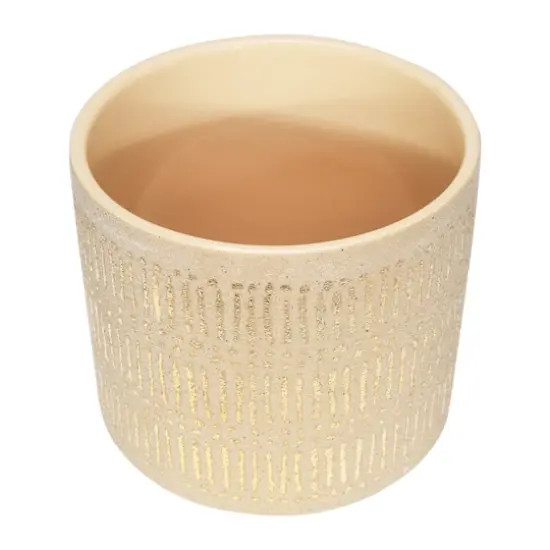 Hello Honey&reg; Gold Stoneware Planters Set {4}