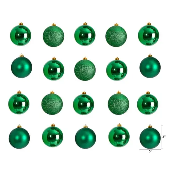 20ct. 3" Green Shatterproof Christmas Ornaments {3}