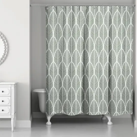 Leaf Shower Curtain Sage {1}
