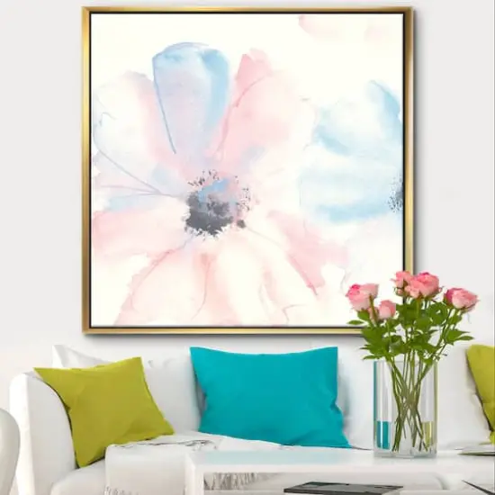 Designart - Pink Shabby Floral I - Shabby Chic Framed Canvas {3}