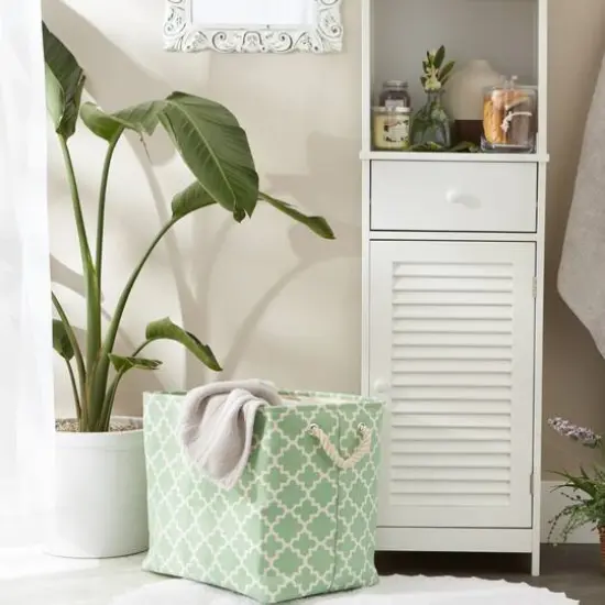 DII&reg; Large Rectangle Lattice Polyester Bin Bright Green {5}