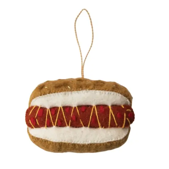 Hello Honey&reg; Handmade Wool Felt Hot Dog Ornament {1}