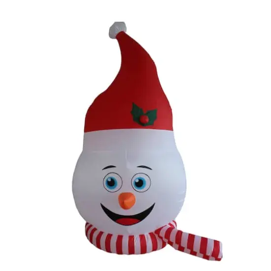 8ft. Inflatable Snowman Head with Shimmer Light {1}