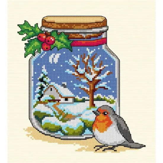 Orchidea Complete Counted Cross Stitch Kit Winter Jar {1}