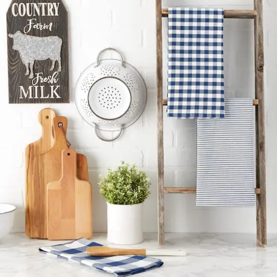 DII&reg; Navy & White Dishtowel Set {6}