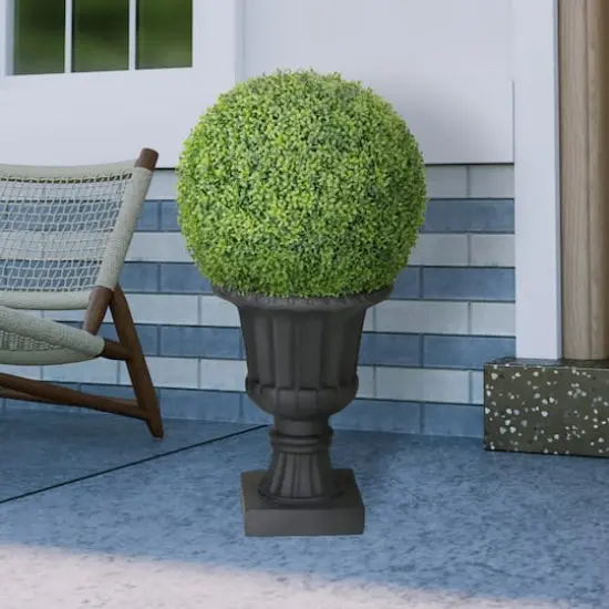 3ft. Single Ball Topiary Boxwood Artificial Tree in Decorative Urn {4}