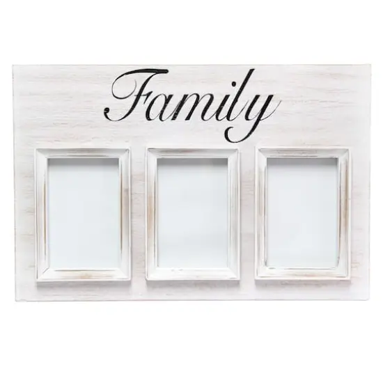 Elegant Designs Whitewash Family 3 Photo Collage 4" x 6" Picture Frame {3}