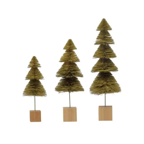 Hello Honey&reg; Green Ombre Sisal Bottle Brush Tree with Wood Base {3}