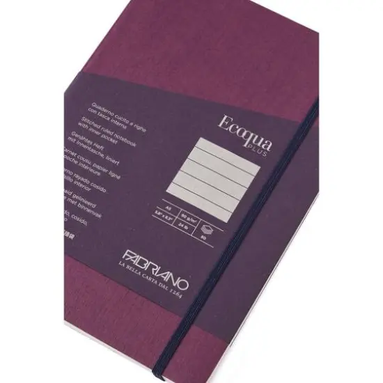Fabrian&reg; EcoQua Plus A5 Lined Stitch-Bound Notebook Wine {6}