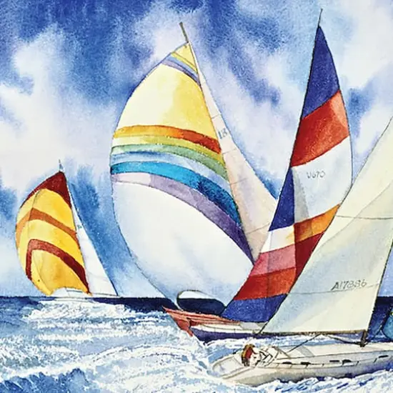 Hart Puzzles Sailboats, Sailboats, Sailboats by Kathleen Parr McKenna 1,000 Piece Jigsaw Puzzle {5}