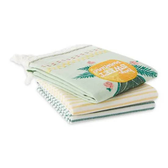 Sweet Pineapple Embellished Dishtowel (Set of 3) {3}
