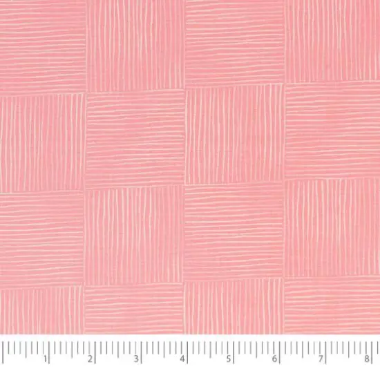 SINGER Floral Pastels Pink Stripe Cotton Fabric {1}