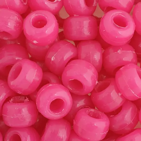 John Bead 9mm Opaque Plastic Pony Beads, 1,000ct. Light Cerise {1}