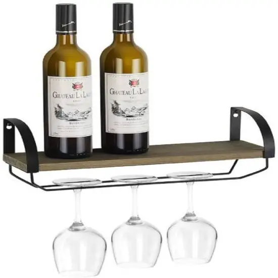 Wall Mounted Wood Wine Rack Olive Green {2}