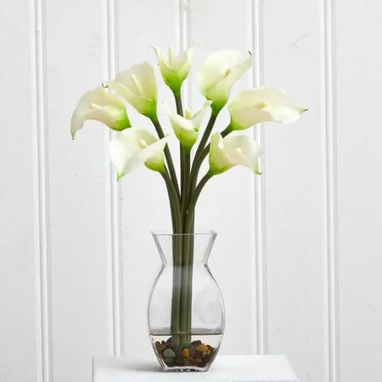 16" Classic Calla Lily Arrangement in Vase {4}