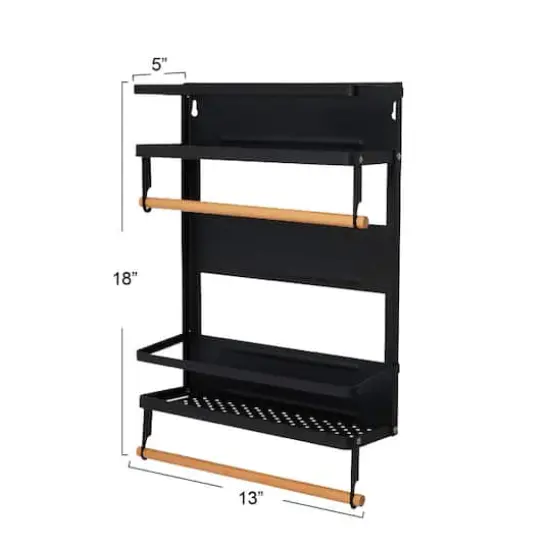 Household Essentials Metal Organizer with Paper Towel Holder Black {5}