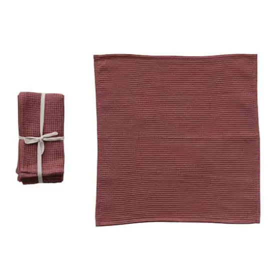 Hello Honey&reg; Woven Linen & Cotton Waffle Dinner Napkins, 4ct. Berry {5}