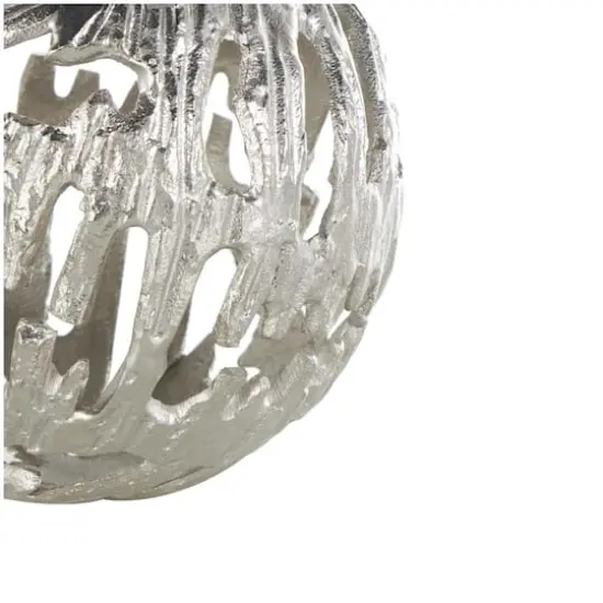 Aluminum Metallic Abstract Cutout Orbs Set Silver {5}