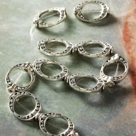 Silver Small Frame Metal Beads, 14mm by Bead Landing&trade; {3}