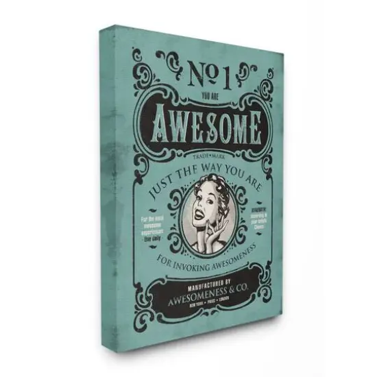 Stupell Industries You Are Awesome Vintage Comic Book Wall Canvas {1}