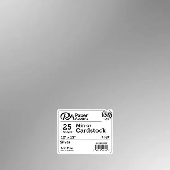 PA Paper™ Accents 12" x 12" Mirror Cardstock, 25 Sheets Silver {1}