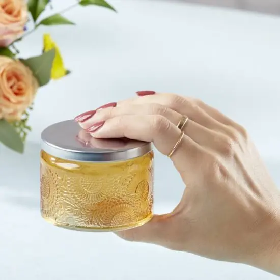 Kate Aspen&reg; Amber Garden Blooms Glass Tea Light Holder, 4ct. {7}
