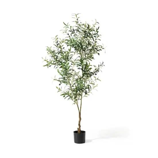 Glitzhome&reg; 6ft. Potted Faux Olive Tree {1}