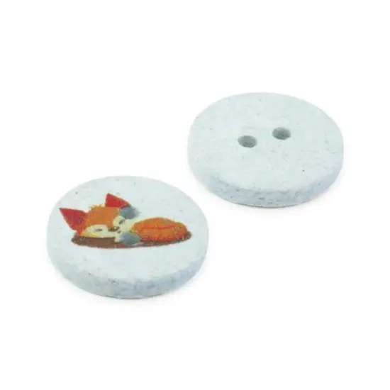 Dritz&reg; 15mm Recycled Cotton Fox Button, 9ct. Light blue {8}