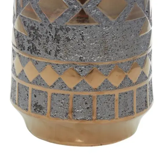 Gold Porcelain Contemporary Vase 18" x 8" x 8" {6}