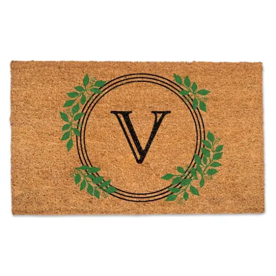 Laurel Circle Monogram Door Mat V {1}