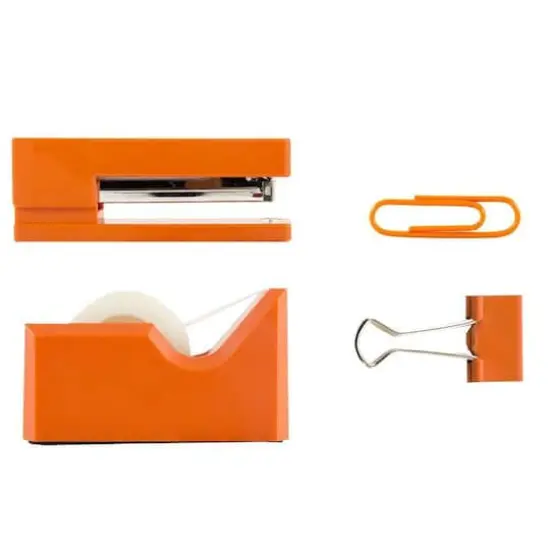 JAM Paper Orange Stapler, Tape Dispenser, Paper Clips & Binder Clips {3}