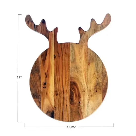 Hello Honey&reg; 19" Acacia Wood Cheese & Cutting Board with Antlers {4}