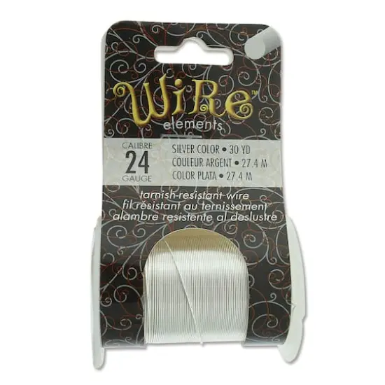 The Beadsmith&reg; Wire&trade; Elements 24 Gauge Tarnish-Resistant Wire Silver {1}