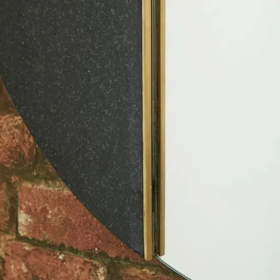 28" Black Contemporary Marble Wall Mirror {4}